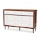 Baxton Studio Harlow Mid-century Modern White and Walnut Wood 6-drawer Dresser 121-6781 - alternate 3